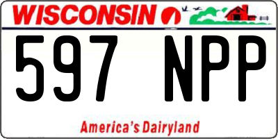 WI license plate 597NPP