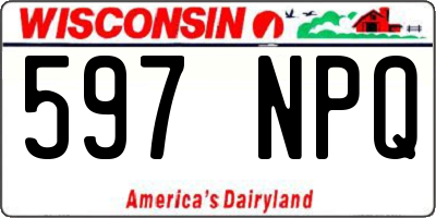 WI license plate 597NPQ