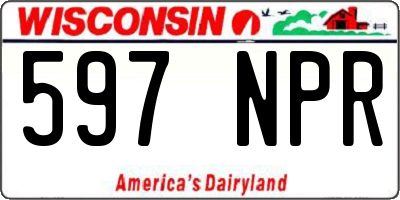 WI license plate 597NPR