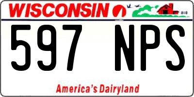 WI license plate 597NPS