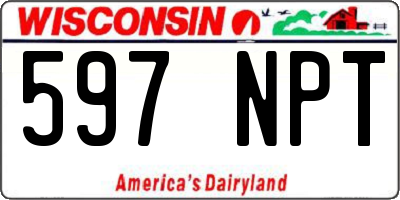 WI license plate 597NPT