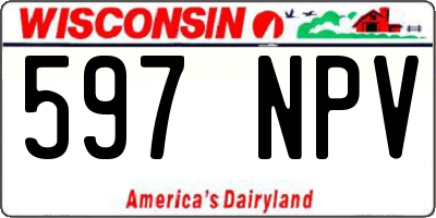 WI license plate 597NPV