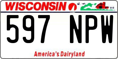 WI license plate 597NPW