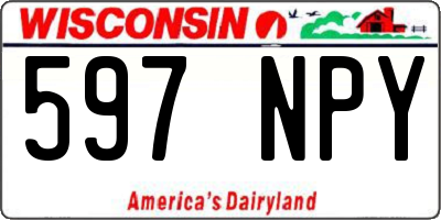 WI license plate 597NPY