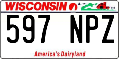 WI license plate 597NPZ