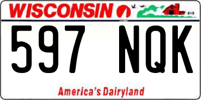 WI license plate 597NQK