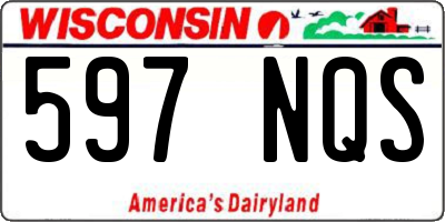 WI license plate 597NQS