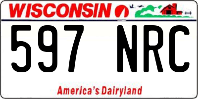WI license plate 597NRC