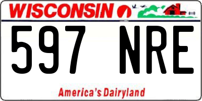 WI license plate 597NRE