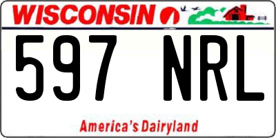 WI license plate 597NRL