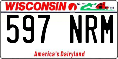 WI license plate 597NRM