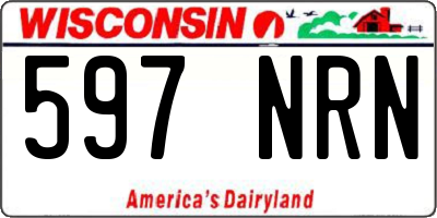 WI license plate 597NRN