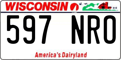 WI license plate 597NRO