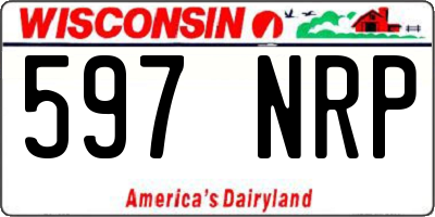 WI license plate 597NRP