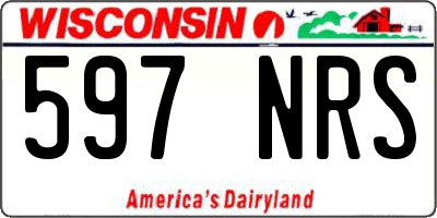 WI license plate 597NRS