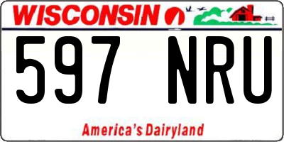 WI license plate 597NRU