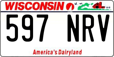 WI license plate 597NRV