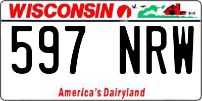 WI license plate 597NRW