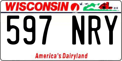 WI license plate 597NRY