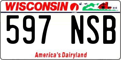 WI license plate 597NSB