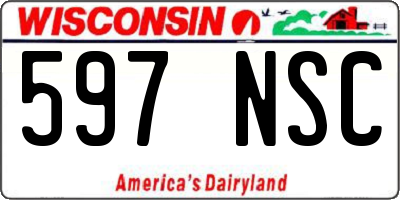 WI license plate 597NSC