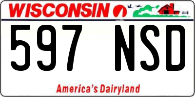 WI license plate 597NSD