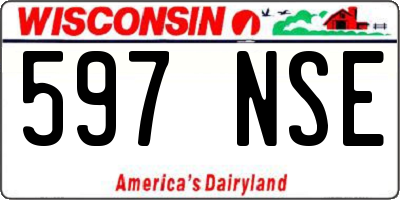 WI license plate 597NSE