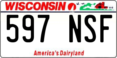 WI license plate 597NSF