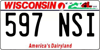 WI license plate 597NSI