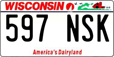 WI license plate 597NSK