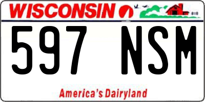 WI license plate 597NSM