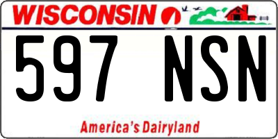 WI license plate 597NSN