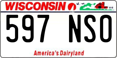 WI license plate 597NSO