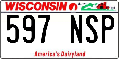 WI license plate 597NSP