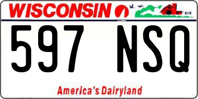 WI license plate 597NSQ
