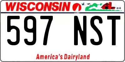WI license plate 597NST