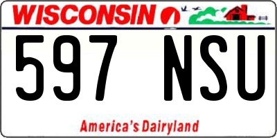 WI license plate 597NSU