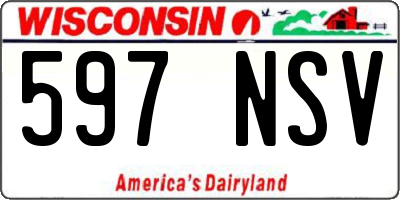 WI license plate 597NSV