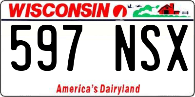 WI license plate 597NSX