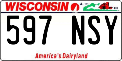 WI license plate 597NSY