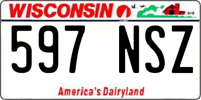 WI license plate 597NSZ