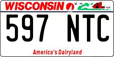 WI license plate 597NTC