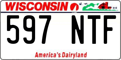 WI license plate 597NTF