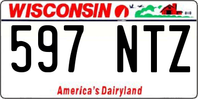 WI license plate 597NTZ