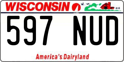 WI license plate 597NUD