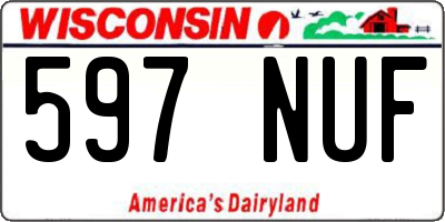 WI license plate 597NUF