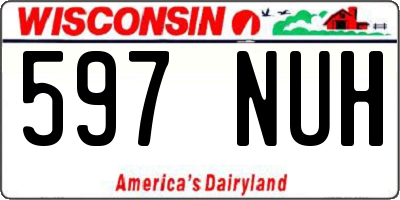 WI license plate 597NUH