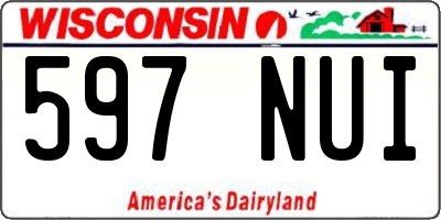 WI license plate 597NUI