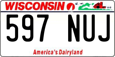 WI license plate 597NUJ