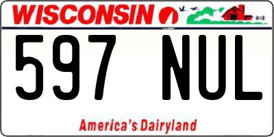 WI license plate 597NUL